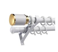 Barres doubles réglables en alliage d'aluminium de 200 cm - Portant de charge solide - Montage latéral pour chambres et salons - Design blanc parfait pour les romains.