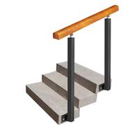 Barres en fer forgé pour marches extérieures, supports réglables à 270°, convient à 2 ou 3 marches, rampe d'escalier à montage latéral avec kit d'installation, hauteur de 88,9 cm, durable et sûr
