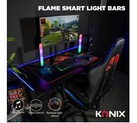 Barres lumineuses LED gaming - KONIX - Flame 30 cm - RGBIC - Alexa & Google Home - USB