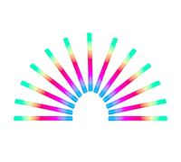 Barres lumineuses pour mariage : tube en mousse néon de 15 pièces, à changement de couleur, barre lumineuse alimentée par batterie, accessoire pour événements, longue queue | pour camping