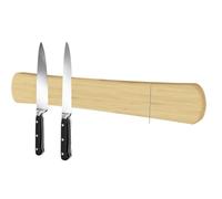 Barres Magnétiques pour Outils Porte-couteau magnétique en bois, support de rangement mural, outil cuisine(Wood color)