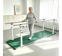 Barres parallèles de rééducation, hauteur et largeur réglables | Équipement d'entraînement à la verticalisation et à la rééducation des membres inférieurs(Green)
