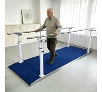 Barres parallèles pour physiothérapie, Barres d'entraînement à hauteur et largeur réglables, pour la rééducation et les troubles de l'équilibre à la marche(Blue)
