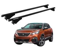 Barres Portatout Porte-Paquet De Toit Pour Peugeot 3008 2016-2020 Noires Menabo