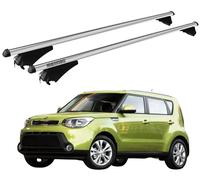 Barres Portatout Pour Kia Soul (Ps) De 2014 Avec Antivol Argent Menabo Railing