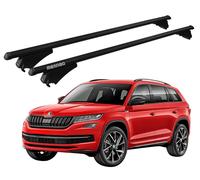 Barres Portatout Pour Skoda Kamiq De 2019 - Menabo Aluminium Noir Railing Bas