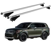 Barres Portatout XL Pour Kia Telluride De 2019 Avec Antivol Menabo Aluminium