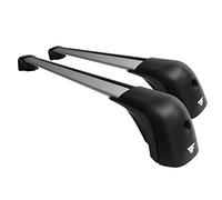 Barres porte-bagages Farad compatibles avec BMW X1 (F48) à partir de 2015, en aluminium modèle COMPACT avec basses railing intégrées couleur gris aérodynamiques