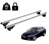 Barres Porte-Tout De Toit Pour MAZDA 6 WAGON (GH) 2008-2012 Avec Rampe Antivol