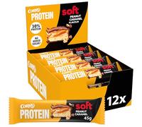 Barres protéinées, Corny Protein,Chocolat au Lait, Caramel et Cacahuètes,13,5 gr de protéines, 0% de sucres ajoutés, Pack de 12x45g, Taste the Power