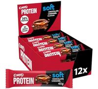 Corny Protein Soft- Barres protéinées au chocolat au lait et caramel, 30% protéines, 0% de sucres ajoutés, Pack de 12x45g, Taste the Power