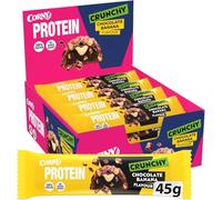 Barres protéinées, Corny Protein Crunchy, Chocolat au Lait Goût Banane, Avec collagène, 0% de sucres ajoutés, Pack de 12x45g, Taste the Power