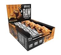 Barres protéinées Raw Flapjack (20 g) - 12 x 75 g - Substitut de repas faible en sucre - Collation saine à base d’avoine pour énergie (Cacahuète au chocolat)
