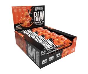 Barres protéinées Raw Flapjack (20 g) - 12 x 75 g - Substitut de repas faible en sucre - Collation saine à base d’avoine pour énergie (Caramel salé)