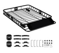 Barres Toit Transversales Panier Toit Robuste pour Charges Lourdes (46" X 36" 4,5") / 51" 5", Capacité 200 LB SUV Camions(64 inches)