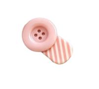 Barrette à cheveux avec boutons décoratifs et rayures, Beige | Clip de déclaration pour adolescents et adultes, pièce unique