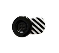 Barrette à cheveux avec boutons décoratifs et rayures, Black | Clip de déclaration pour adolescents et adultes, pièce unique