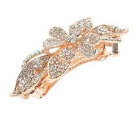 Barrette à Cheveux Cristal Fleur, Grosse Pince Alliage Élégante | Maintien Ferme, Garde la Coiffure en Place, pour Mariages et Cérémonies, Blanc, pour Dames