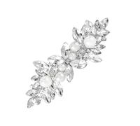 Barrette à cheveux de mariage à paillettes argentées et strass - Barrette à cheveux avec perles - Accessoire de cheveux - Barrette à cheveux en cristal pour femme - Mariée, rites, célébrations
