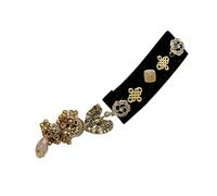 Barrette à cheveux dorée élégante avec cristaux et ornements de perles, parfaite pour ajouter de l'éclat aux tenues de tous les jours