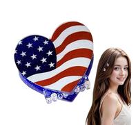 Barrette À Cheveux Drapeau Américain Épingle À Cheveux Coiffe Rouge Blanc
