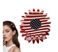 Barrette À Cheveux Drapeau Américain Épingle À Cheveux Coiffe Rouge Blanc