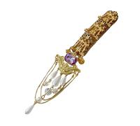 Barrette à cheveux en cristal à pompons dorés - Fabriquée à la main - Avec perles artificielles - Jolie et élégante - Pour femme