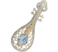 Barrette à Cheveux en Cristal, Forme Luth, Alliage Élégant pour Femmes | Pince Décorative Brillante, Maintien Facile des Mèches et Frange, Style Chic pour Filles et Tenue Quotidienne