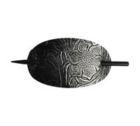 Barrette à cheveux en cuir avec broderie - Toboggan en cuir synthétique, support de queue de cheval | Accessoire élégant pour femmes et filles, cravate à cheveux sûre pour chignons, chignons et ode