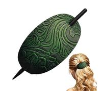 Barrette à cheveux en cuir - Épingle à cheveux en cuir, forme ovale Faux| Porte-queues de cheval en cuir avec bâton. Supports de queue de cheval d'épingle de curseur de cheveux, barrette d'accessoires