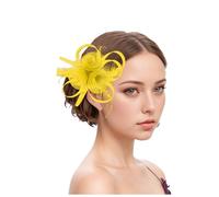 Barrette à cheveux en forme de fleur et plume - Accessoire de cheveux - Accessoire de coiffure pour femme - Pour fêtes, spectacles scolaires, spectacles sur scène, jeux de rôle, fêtes costumées