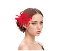Barrette à cheveux en forme de fleur et plume - Accessoire de cheveux - Accessoire de coiffure pour femme - Pour fêtes, spectacles scolaires, spectacles sur scène, jeux de rôle, fêtes costumées