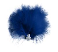 Barrette à cheveux en forme de plume de perles, accessoire pour carnaval, pour les spectacles (bleu marine, taille unique)