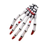 Barrette à cheveux en forme de tête de mort - Squelette - Main de squelette - Pour fête d'Halloween - Boutique oculaire - Accessoire de cheveux pour filles - Mode punk rock - Griffe du diable - Pour