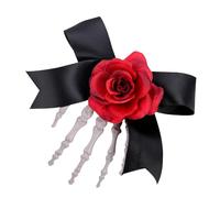 Barrette à cheveux en forme d'os de main - Pinces à cheveux en forme de squelette - Pinces à cheveux en forme de tête de mort - Épingles à cheveux en forme d'os - Jolis nœuds - Pinces à cheveux avec