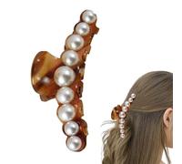 Barrette à cheveux en perles pour femme - Pinces à cheveux avec mâchoires solides - Pinces à cheveux à perles - Pinces à cheveux longues - Antidérapantes - Maintien solide pour le coiffage - Haute
