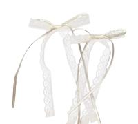 Barrette à cheveux en satin avec ruban en dentelle et nœud pour femme