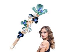 Barrette à cheveux en strass - Pince à cheveux en forme de fleur en strass vintage - Petite pince à cheveux en alliage de strass - Pince à cheveux en perles et perles vintage
