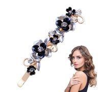 Barrette à cheveux en strass - Pince à cheveux en forme de fleur en strass vintage - Petite pince à cheveux en alliage de strass - Pince à cheveux en perles et perles vintage