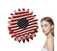 Barrette à Cheveux Fête de l'Indépendance,Épingle À Cheveux Coiffe Rouge Blanc Bleu - Accessoires pour du Jour de l'Indépendance - Pour Femme Et Petite Amie Mariage Plage Festival Fête Décontr