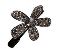 Barrette À Cheveux Fleur Strass,Épingle Métal Brillant Vintage Bec De Canard - Barrettes Fleur Vintage | Pour Festival Salon Maison Voyage Mariage Nuptial Soin Fête Été Vacances Quotidien