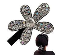 Barrette À Cheveux Fleur Strass | Épingle Métal Brillant Vintage Bec De Canard | Barrettes Fleur Vintage,Pour Festival Salon Maison Voyage Mariage Nuptial Soin Fête Été Vacances Quotidien