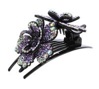 Barrette à Cheveux Fleurie en Résine Brillante, Grosse Pince | Chignon Élégant, Maintien Toute la Journée sans Tiraillement, pour Filles et Femmes au Quotidien
