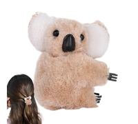 Barrette à cheveux koala en peluche - Jolie pince à griffes en forme de koala pour femmes et filles | Épingle à cheveux en peluche douce avec forte tenue, accessoire de cheveux léger et fait à la main