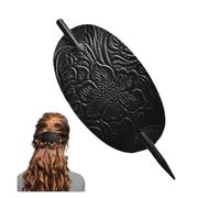 Barrette à cheveux ovale en cuir synthétique avec fermeture à broder, nouveau diaphragme en cuir synthétique, forme ovale, support de queue de cheval et créateur de nœuds, épingle à cheveux