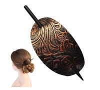 Barrette à cheveux ovale en cuir synthétique avec fermeture à broder, nouveau diapositive en cuir synthétique, forme ovale, support de queue de cheval et créateur de nœuds, épingle à cheveux