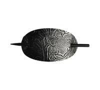 Barrette à cheveux ovale en cuir synthétique avec fermeture à broder, nouveau diapositive en cuir synthétique, forme ovale, support de queue de cheval et créateur de nœuds, épingle à cheveux