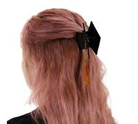Barrette à cheveux pour coiffer - Mini pompon intégré - Broche pour fêtes scolaires - Poignée commémorative créative - Plume interne en métallique - Pour camarades de t meilleurs amis
