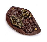 Barrette à cheveux viking avec grande ferrure - Noir ou marron - Style viking / marteau de Thor (marron)