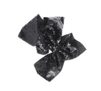 Barrette à Nœud Extra Large 20cm, Ruban Côtelé à Sequins, Noire | Pince à Cheveux pour Garçon et Filles, Clip Pratique, Convient à Toutes les Coiffures, pour Bébés Filles et Ados